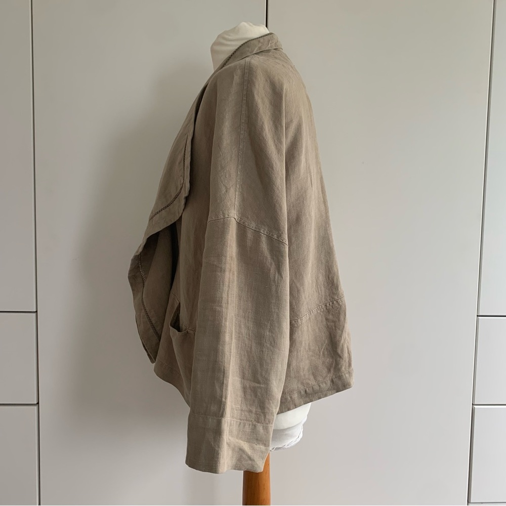 OSKA Linen Summer Jacket Size 2 UK 12 Ecru Lagenlook Artisan - Picture 3 of 12